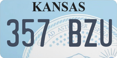 KS license plate 357BZU
