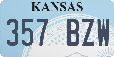 KS license plate 357BZW