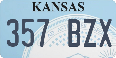 KS license plate 357BZX
