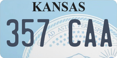 KS license plate 357CAA