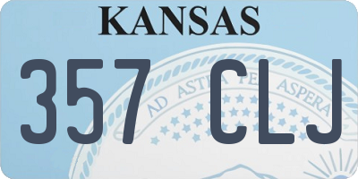 KS license plate 357CLJ