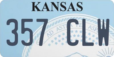 KS license plate 357CLW