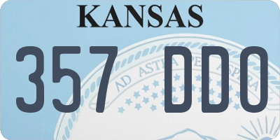 KS license plate 357DDO