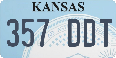 KS license plate 357DDT