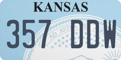 KS license plate 357DDW