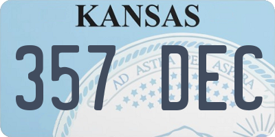 KS license plate 357DEC