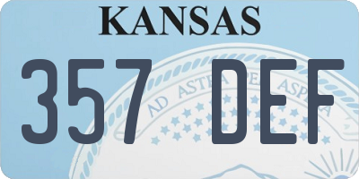KS license plate 357DEF