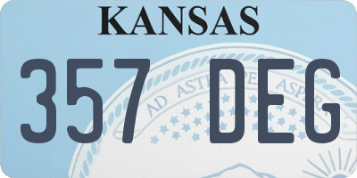KS license plate 357DEG