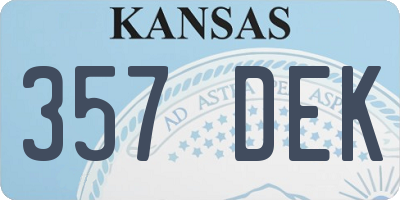 KS license plate 357DEK