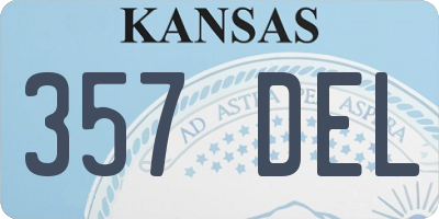 KS license plate 357DEL