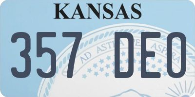 KS license plate 357DEO