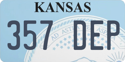 KS license plate 357DEP