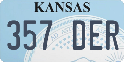 KS license plate 357DER