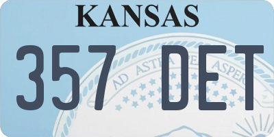 KS license plate 357DET