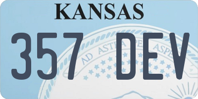 KS license plate 357DEV