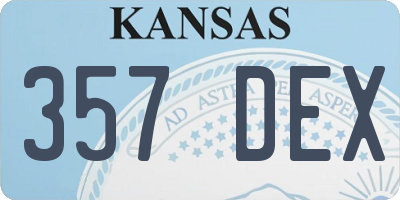 KS license plate 357DEX