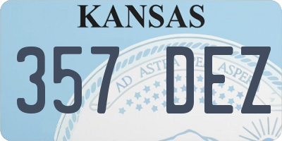 KS license plate 357DEZ