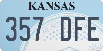 KS license plate 357DFE