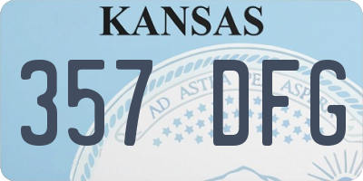 KS license plate 357DFG