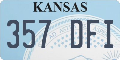 KS license plate 357DFI