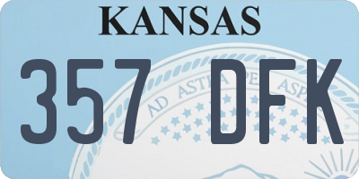 KS license plate 357DFK