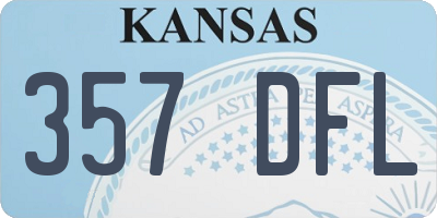 KS license plate 357DFL