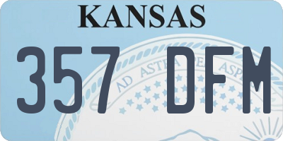 KS license plate 357DFM