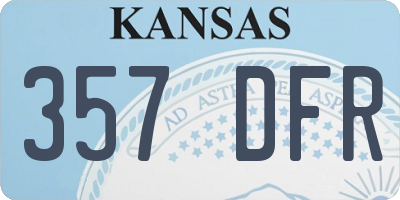 KS license plate 357DFR