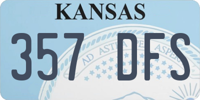 KS license plate 357DFS