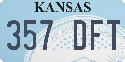 KS license plate 357DFT