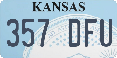 KS license plate 357DFU