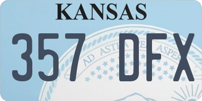 KS license plate 357DFX
