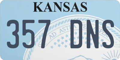KS license plate 357DNS