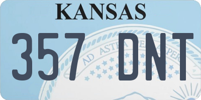 KS license plate 357DNT