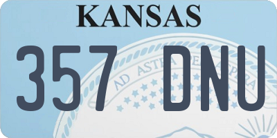 KS license plate 357DNU
