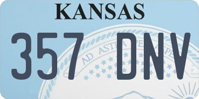 KS license plate 357DNV