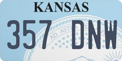 KS license plate 357DNW