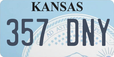 KS license plate 357DNY