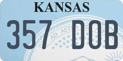KS license plate 357DOB