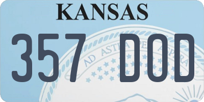 KS license plate 357DOD