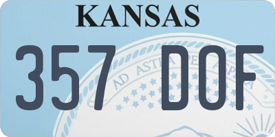 KS license plate 357DOF