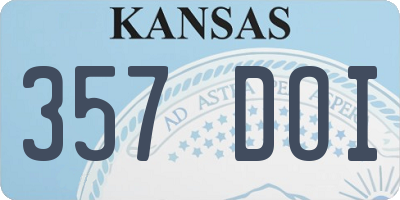 KS license plate 357DOI