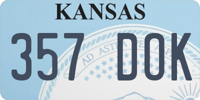 KS license plate 357DOK