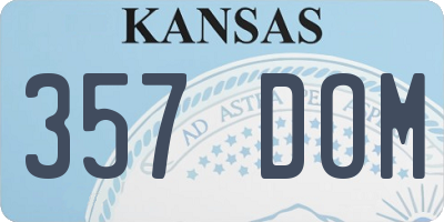KS license plate 357DOM