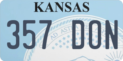 KS license plate 357DON