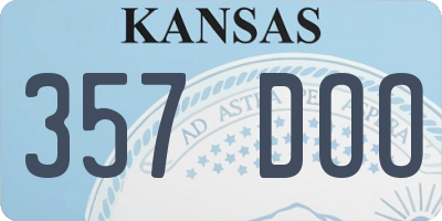 KS license plate 357DOO