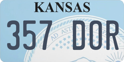 KS license plate 357DOR