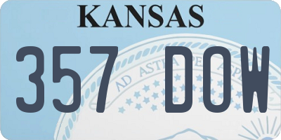 KS license plate 357DOW
