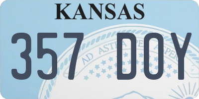 KS license plate 357DOY