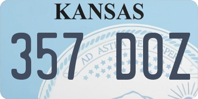 KS license plate 357DOZ